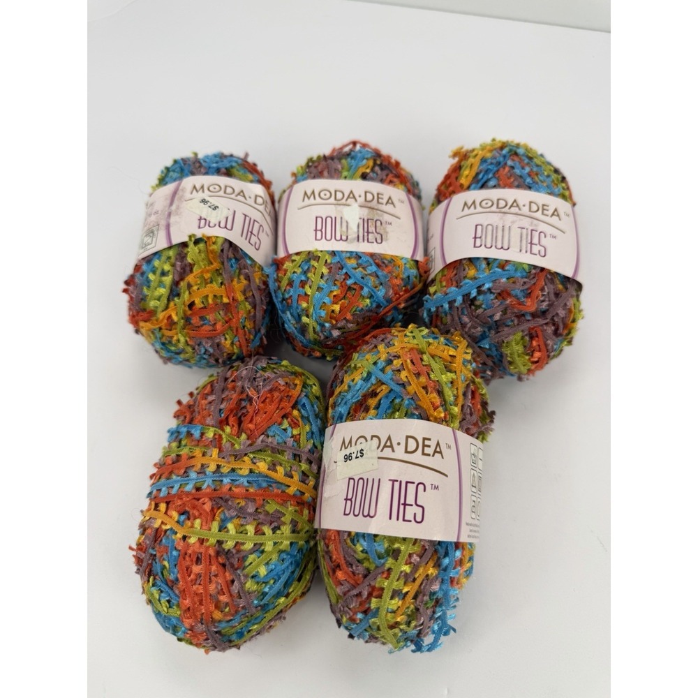 Coats Moda Dea Yarn Bow Ties Multicolor Limbo Lot Of 5